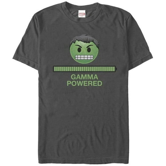 Mens Marvel Hulk Gamma Powered Emoji T-Shirt - Charcoal - Small