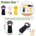 thumbnail image 2 of 30Pcs 3 Colors Silicone Pencil Cap Pencil Protection Cover Pencil Accessories Cat's Claw Mixed Color 34x16x12mm Hole: 8mm 10pcs/color, 2 of 5