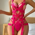 thumbnail image 2 of Conjunto de lencería sexy hueca divertida con diseño compuesto de niña con sombrero europeo y americano, 2 of 6