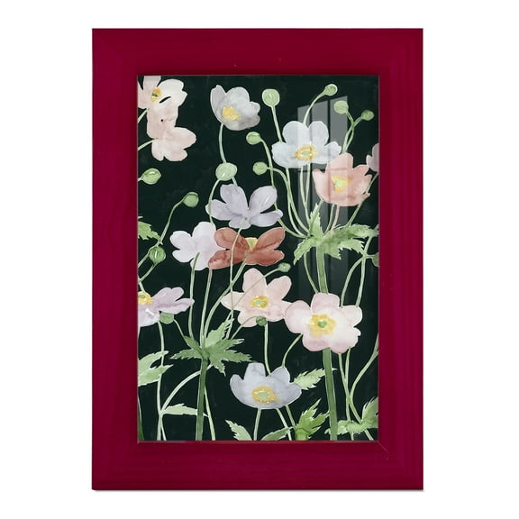 Anemone Dance II -Framed Print w/glass-Cherry Red