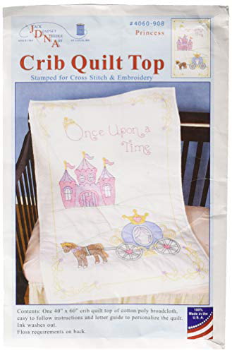 Jack Dempsey Stamped White Lap Quilt Top Sunbonnet Sue 40 by 60-Inch