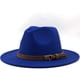thumbnail image 4 of Sombrero sencillo con cinturón de gamuza y lana, estilo jazz, para otoño e invierno, para mujer, 4 of 6