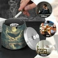 thumbnail image 4 of Yayeee Ashtray with Lid for Cigarette Smokeless Stainless Steel Home Ash Holder, Whale and Moon, 4 of 7