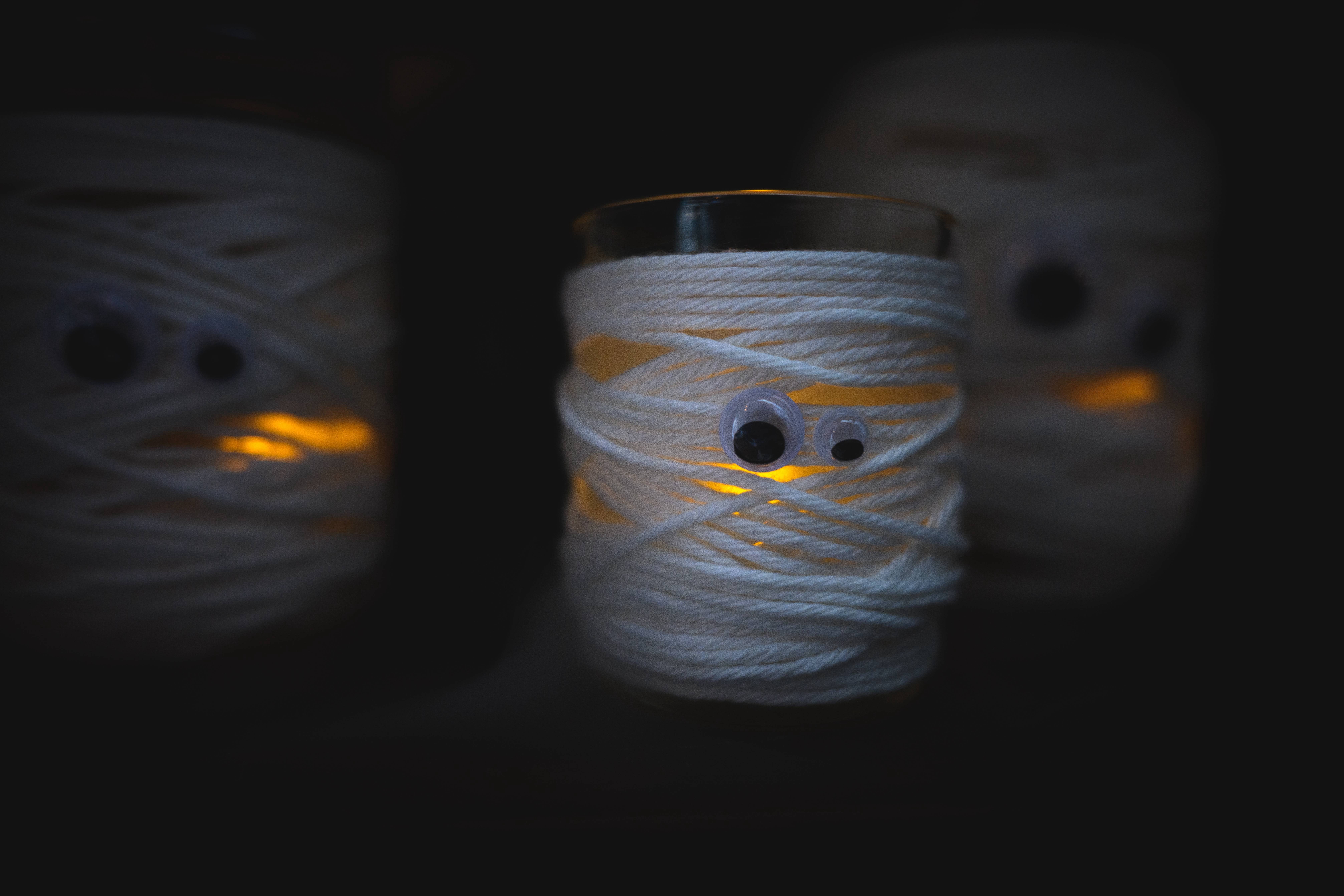 Lion Brand Yarn DIY Glow Natural Glow in the Dark Medium Polyester Off-White Yarn 3 Pack