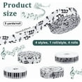 thumbnail image 2 of 4 Rolls 4 Styles Polyester Musical Note & Piano Keys Printed Ribbon Sets Mixed Shapes 5/8 inch(16mm) 5 yards/roll 1 roll/style, 2 of 6