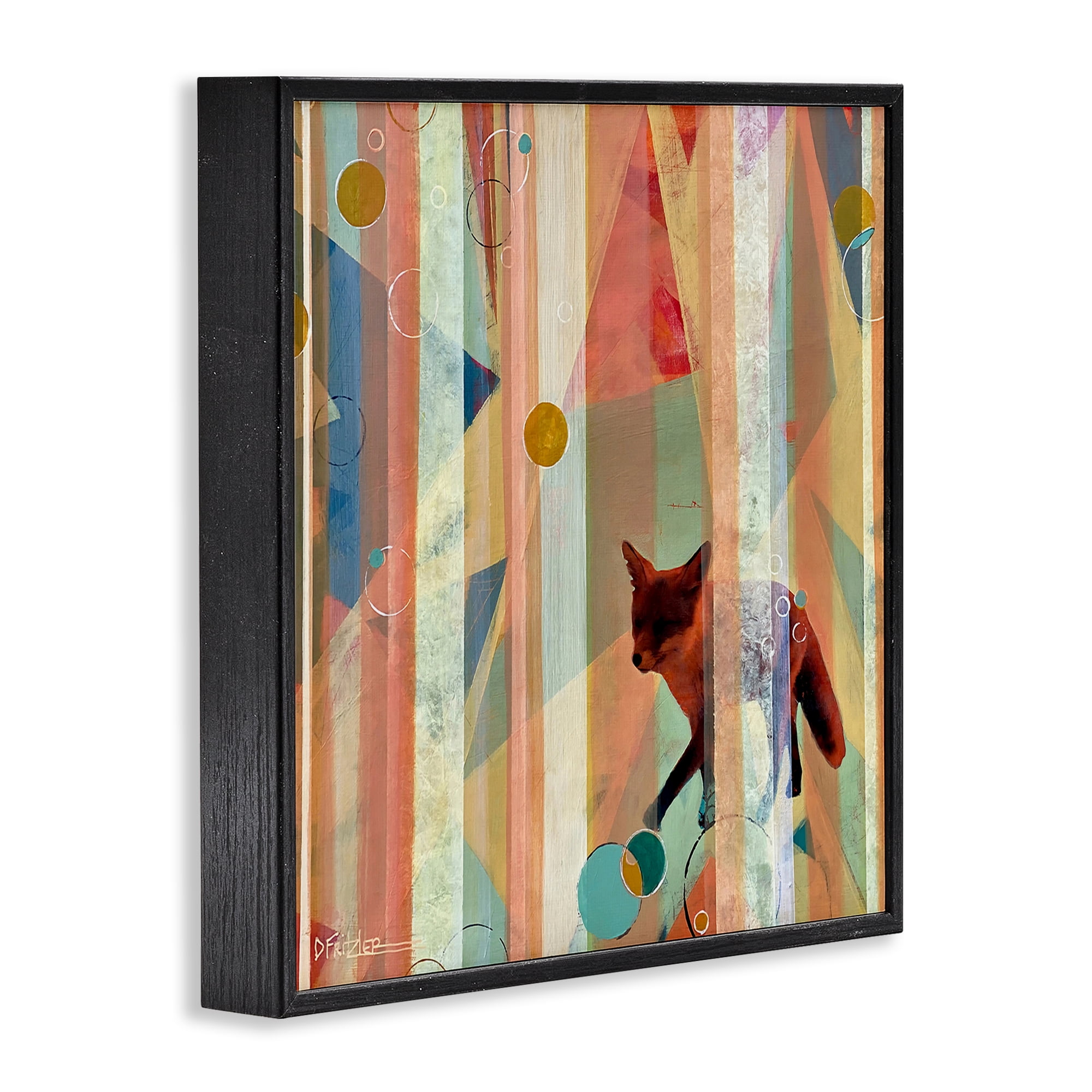 Stupell Industries Making My Move Fox Black Framed Giclee Art, design by Dianna Fritzler