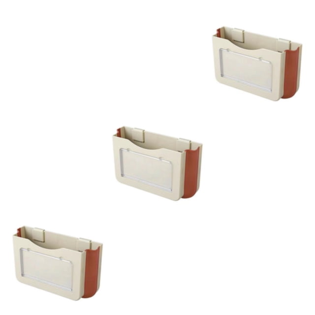 Scienceny Cubo de basura plegable para coche, asiento colgante, contenedor de basura, caja de papel, accesorios interiores de estilo, Beige 3 Type1 NO1