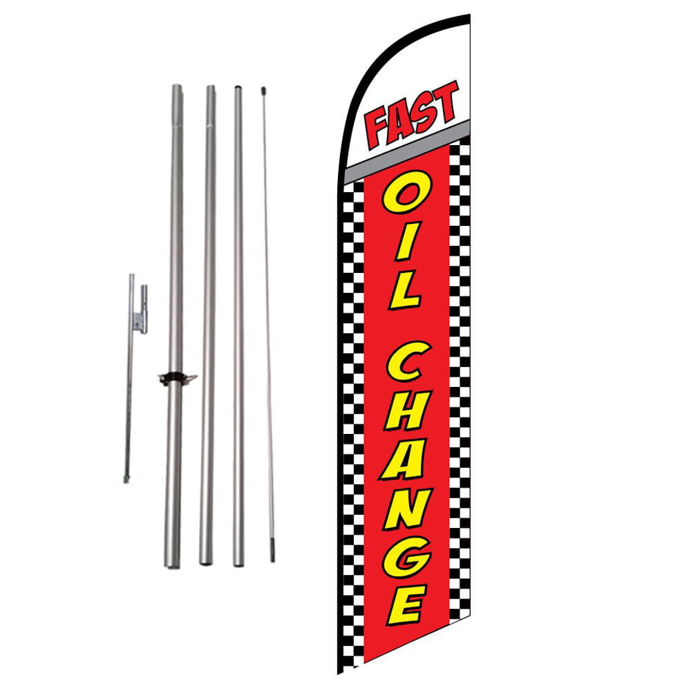 Feather Banner Flag Pole and Spike Kit 2.5' Windless Swooper Flags 