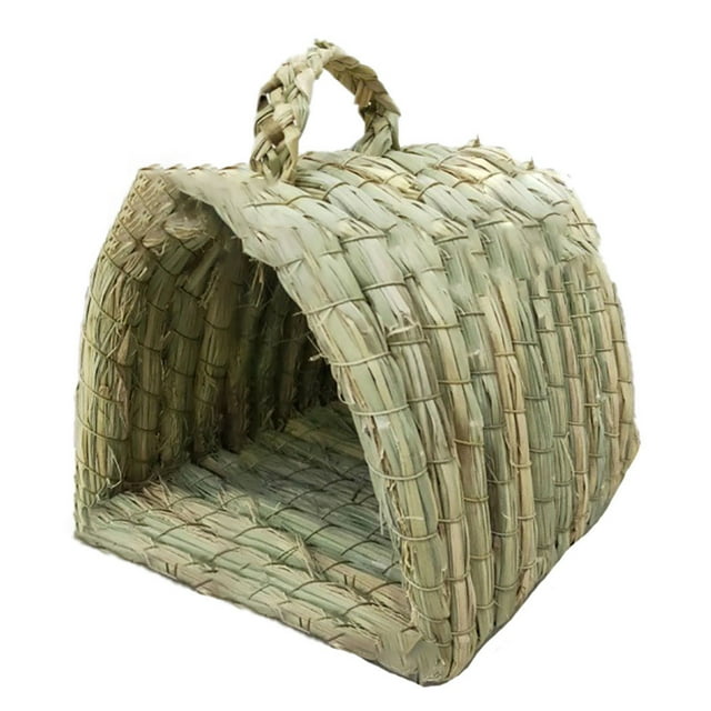 Bangcool Rabbit Grass Bed Natural Bite Proof Straw Bunny Sleeping Bed Rabbit Bed Cave