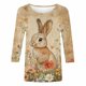thumbnail image 2 of TaTaai Women's Holiday Print T-Shirt Round Neck 3/4 Sleeve Pullover Top Casual Easter Design Loose Fit Spring Festival Blouse Gift, 2 of 5