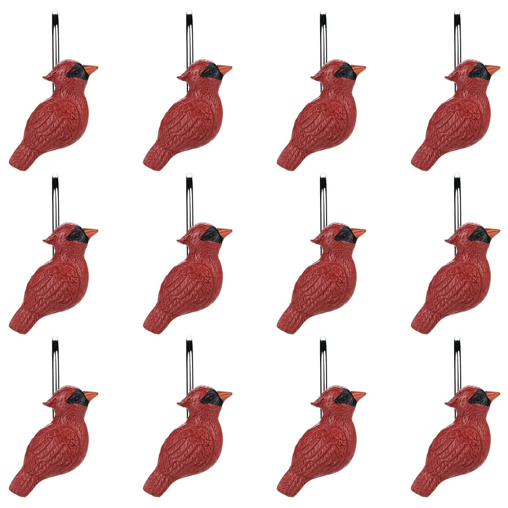 AGPtek Shower Curtain Hooks 12pack Red Birds Bath AntiRust for