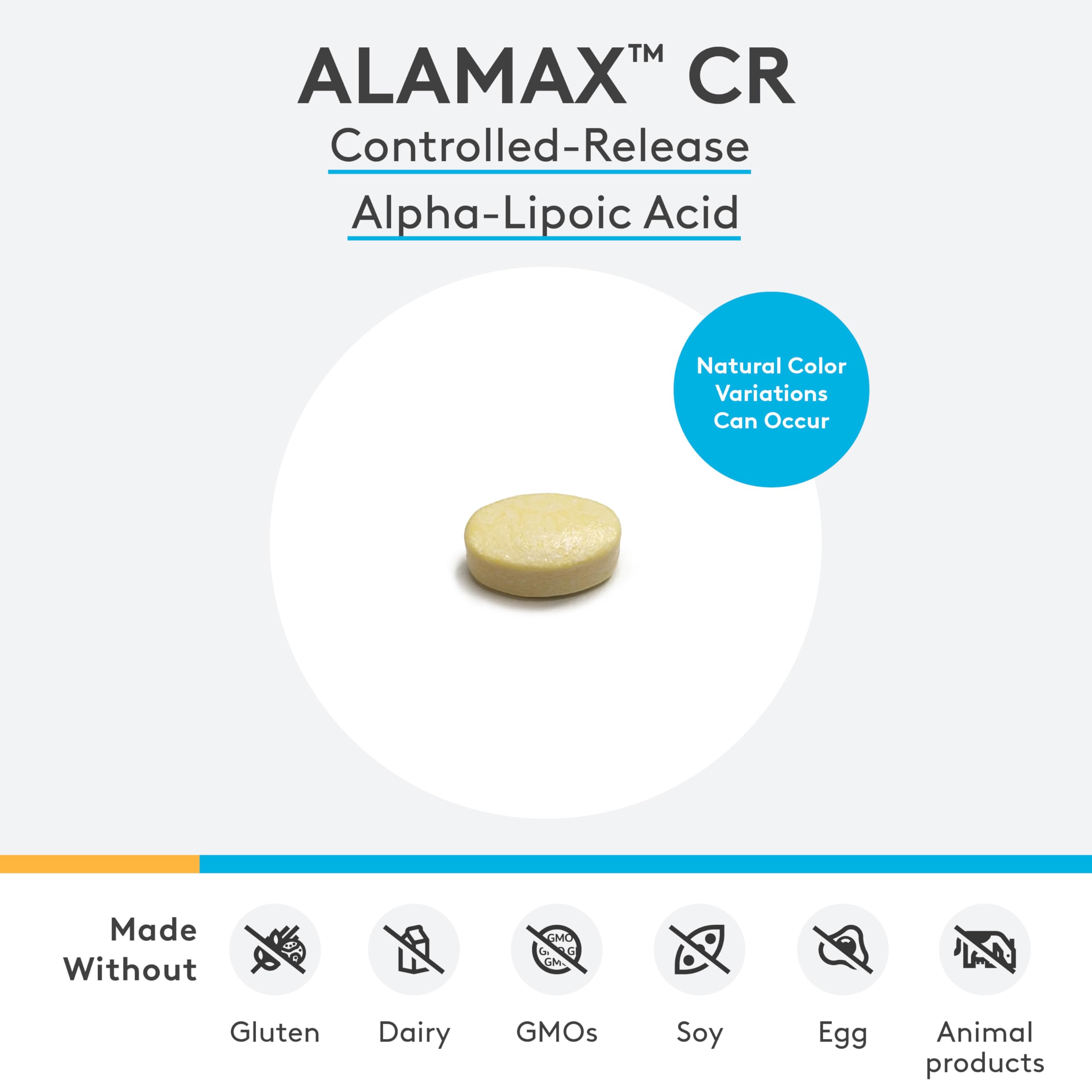 XYMOGEN ALAmax CR - 600 mg Alpha Lipoic Acid with 450 mcg Biotin - Antioxidant & Metabolic Support - Controlled-Release - Gluten-Free, Dairy-Free & Non-GMO - 60 Tablets