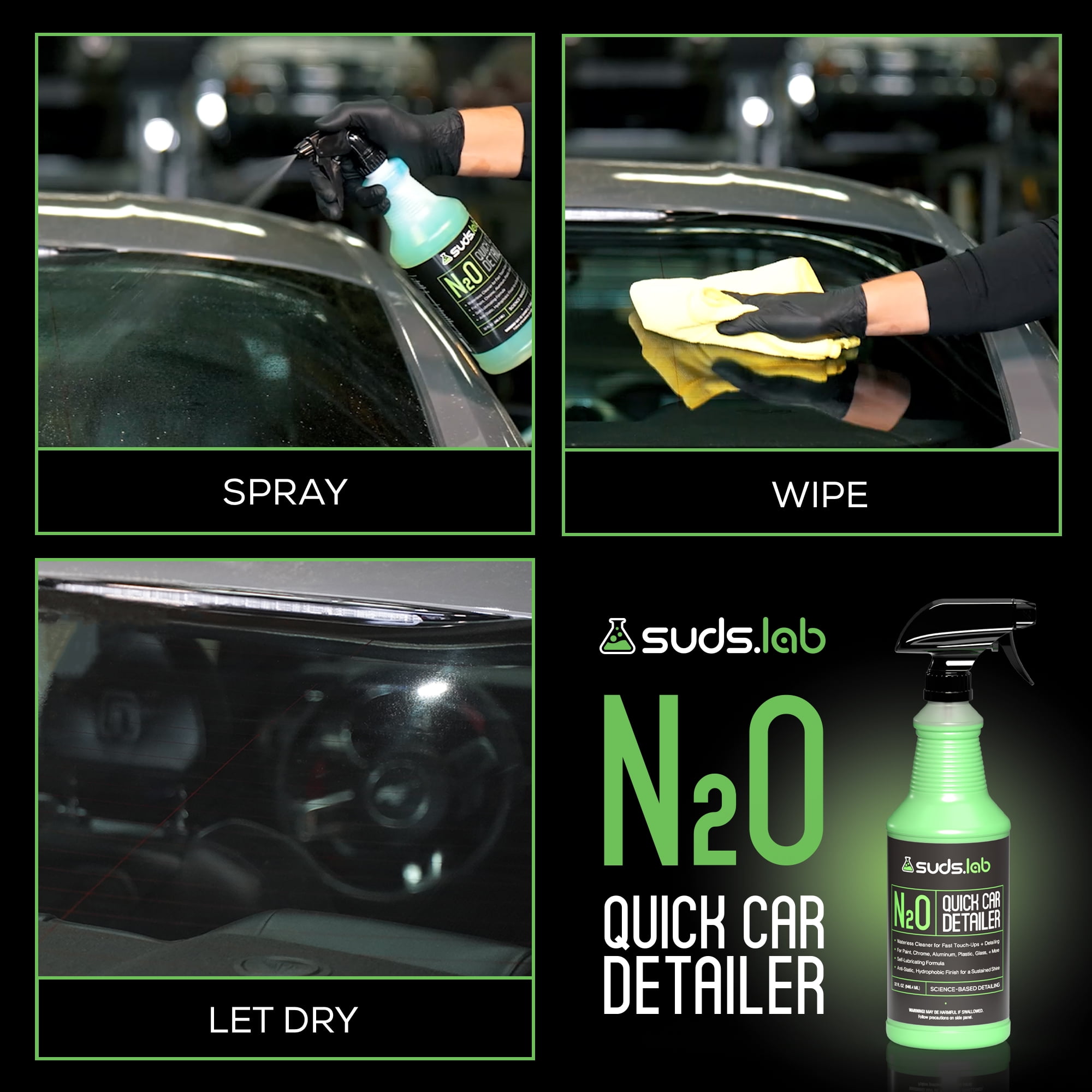 Generic Suds Lab N2O Waterless Car Wash for Fast Touch Ups, Auto Detailing  Exterior Cleaner