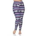 thumbnail image 1 of Plus Printed Leggings, Navy & Fuchsia - One Size, 1 of 1