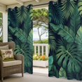 thumbnail image 2 of Outdoor Waterproof Patio Curtain 108" Length-1 panel,Tropical Monstera Palm Leaves Outside Privacy Curtains Blackout Grommet Drapes for Porch Pergola,Watercolor Green Plants, 2 of 8