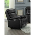 thumbnail image 2 of Fauteuil Inclinable Électrique en Cuir Véritable Noir avec Chargeurs USB, 2 of 2