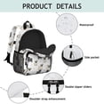 thumbnail image 4 of Pug and Dog Paw Print White Pattern Backpack for School, Cute School Bag with Adjustable Shoulder Straps and Padded Back, 15"x11.42"x5.5", 4 of 5
