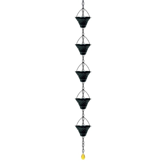 Functional Garden Rain Chain with Antique Bronze Finish for Drainage Solution