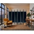 thumbnail image 3 of Legacy Decor Room Dividers Modern 6 Panels Privacy Screen Home Office Removable Fabric Metal Black, 3 of 7
