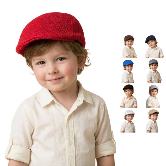 HNMKIU Kids Baseball Hat Solid Casual Beret Hat for Daily Wear Outdoor Work Unisex Children 3-16 Years