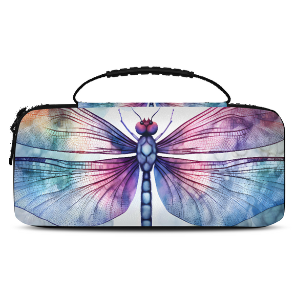 Herdesigns Watercolor Dragonfly Carrying Case for Nintendo Switch 2 with 20 Game Card Slots, Portable Travel Carry Case for Accessories and Console