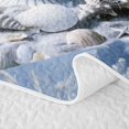 thumbnail image 5 of spefrowx Blue Floral Vase Quilt Full for Girls Boys, Seabird Coral Shell Full Bedspread Sets, 3 Pieces, 5 of 7
