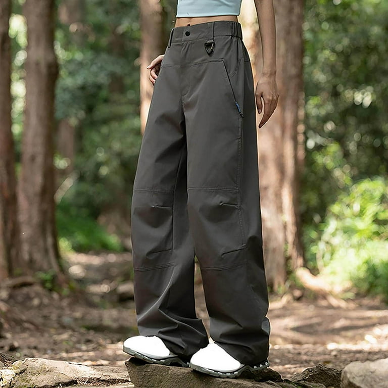 Uaswgudfs Women's Low Rise Trousers Dress Pants Dressy Low Waisted Wide Leg Straight Business Casual Work Slacks Pants Dark Gray XL