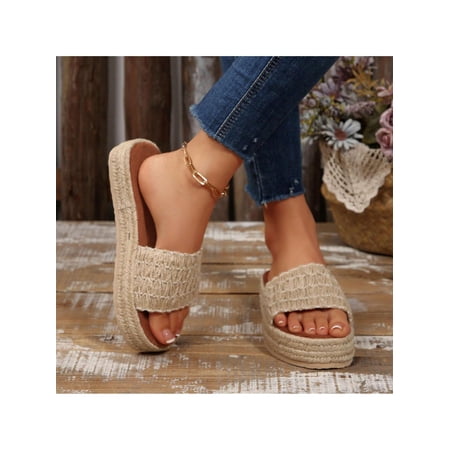 Women s Bohemian Wedge Slingback Sandals Lightweight Slide Summer Beach Shoes