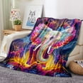 thumbnail image 2 of Elephant Throw Blanket Colorful Elephant Flannel Fleece Throw Blanket Elephant Throw Blanket Gift for Adult Girl Women Cozy Fuzzy Plush Throw Blanket for Bed Chair Sofa 60" X 80", 2 of 6