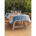 thumbnail image 3 of Outdoor Tablecloth with Umbrella Hole for Patio/Picnic/Party/Camping, Coastal Octopus Waterproof Table Cloth Rectangle Table Cover Washable, Vintage Nautical Summer Beach Coral Leaf (54"x 80"), 3 of 9