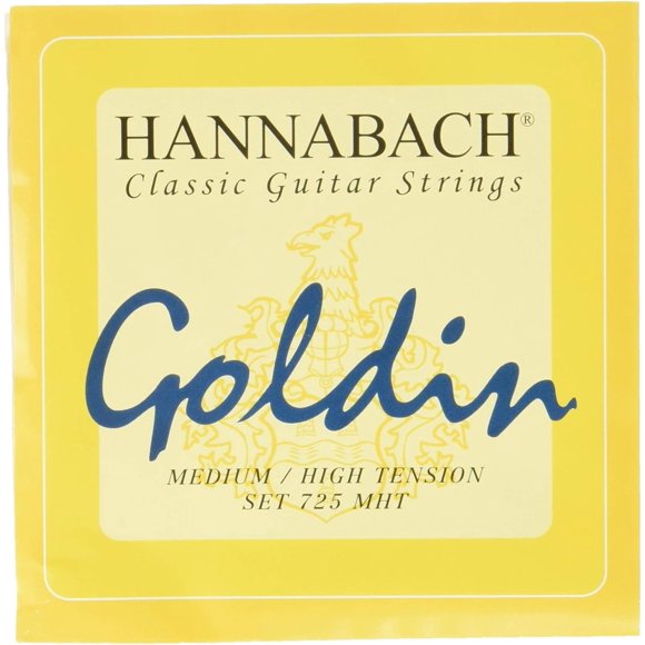 Hannabach 652727 Series 725 Goldin Medium/High Tension String Set for Classic Guitar