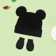 thumbnail image 1 of Chapeaux pour Bébé Tricotés, Bonnet d'Hiver Double Pompon pour Tout-Petit, 1 of 3