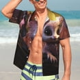 thumbnail image 5 of Lsque Adorable Fluffy Bat pattern Hawaiian Shirt for Men, Unisex Summer Beach Casual Short Sleeve Button Down Shirts-X-Large, 5 of 9