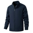 thumbnail image 1 of Xuniizn Mens Jacket Lightweight Solid Color Long Sleeve Thin Bomber Jacket with Pockets Fall Winter Warm Windbreaker Zip Up Jackets, 1 of 3