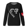 thumbnail image 4 of Fartey Chandails en Molleton Graphiques Cœur Patte Mignons pour Femmes Manches Longues Col Rond Chemises Amples Confortables Automne Ajusté Chandail Tops, 4 of 4