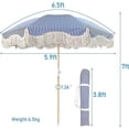 thumbnail image 6 of Striped Patio Umbrellas 6 Ft Boho Outdoor Umbrella With Fringe Tilt Beach Umbrellas For Sand 8 Ribs UPF 50+ Outdoor Table Umbrella For Backyard/Pool/Garden/Lawn With Carry Bag, 6 of 6