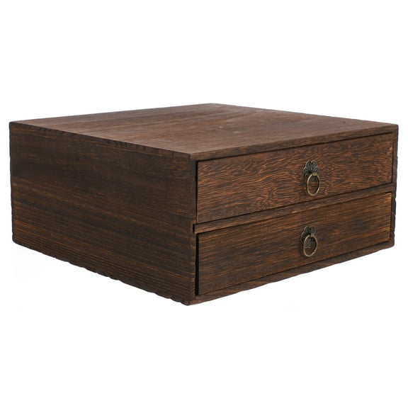 KALLORY Desktop Drawer Storage Organizer Wood 1Pcs 10.02X9.55X4.44in