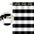 thumbnail image 4 of Nanqianyi Black White Horizontal Striped Blackout Curtains, Thermal Insulated Classic Grommet Drapes for Bedroom Living Room, 2 Panels 42"W x 96"L, 4 of 10