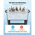 thumbnail image 5 of VEVOR 80 Quart Rolling Ice Chest, Holds up to 50 Bottles / 110 Cans, Portable Patio Party Bar Drink Cooler Cart with Bottom Shelf, Beverage Pool with Side Basket and Bottle Opener, Black, 5 of 9