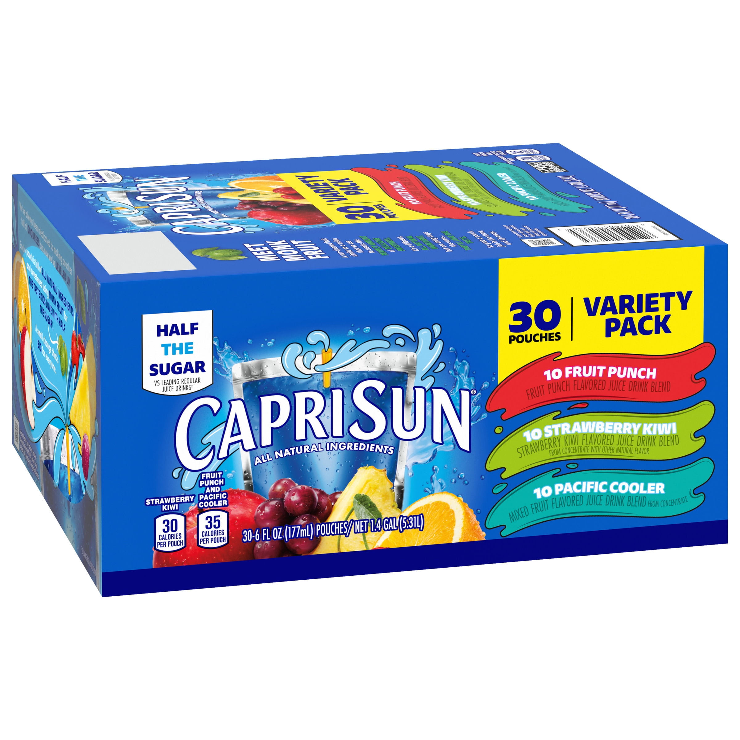 Capri Sun Fruit Punch Ready-to-Drink Juice (40 Pouches, 4 Boxes of 10)