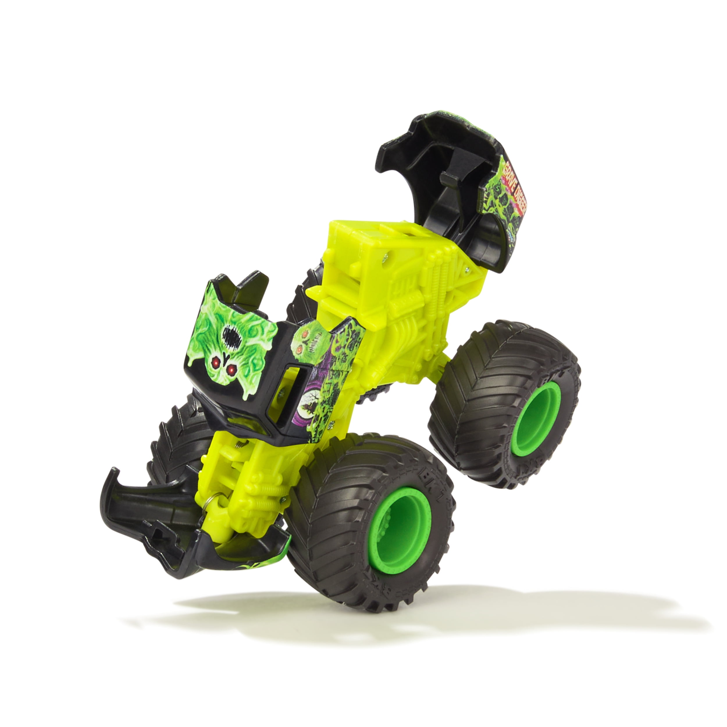Monster Jam Smash & Bash Grave Digger, Monster truck réparable en métal moulé à l'échelle 1:64, jouets pour garçons et filles à partir de 3 ans