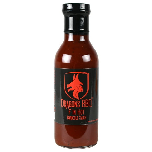 Dragons BBQ F'In Hot Barbecue Sauce 12 oz Habanero Pepper High Heat Bold Smoky with a hint of Sweet