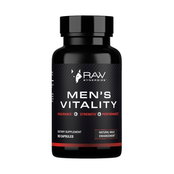 RAW Synergies Men’s Vitality – L-Arginine & Cordyceps for Strength, Heart & Focus – Performance Support Supplement, 30 Servings