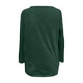 thumbnail image 7 of LEAVINGSUO Womens Tops Long Sleeve Fall Women's Round- Neck and Winter Loose Solid Pocket Warm Long Sleeve Blouse Tops, 7 of 7
