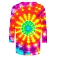 thumbnail image 4 of CYMMPU 3/4 Sleeve Blouses for Women Dressy Casual Tunic Tops Spring Tops Loose Fit Fall Fashion Shirts Crew Neck Tie Dye Ombre T-Shirts Multicolor XL, 4 of 5