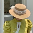 thumbnail image 5 of Sombrero de 56-58cm de circunferencia para mujer, sombrero para el sol, sombrero de paja de ala ancha, sombrero de playa con protección solar y lazo de malla para exteriores, 5 of 5