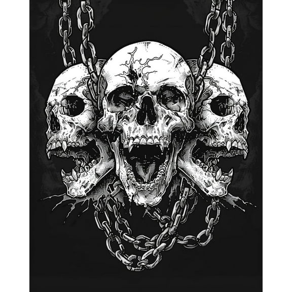 Paint by Numbers for Adults Kids Beginner Chained Skull Trihedron DIY Acrylic Painting by Numbers Kits with Brushes Acrylic Pigment Home Decoration Gifts 16 x 20 inch