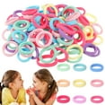 thumbnail image 2 of Linjieee Rhinestone Hair Snap Clips Baby Hair Ties Elastic Hair Bands 200 Pcs Seamless Toddler Kids Hair Ties Mini Ponytail Holders For Girls And Kids Hair Elastics Kids, 2 of 9