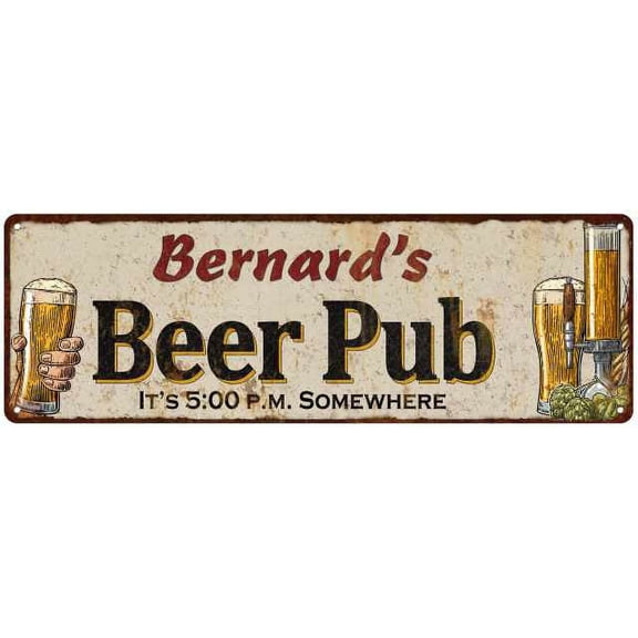 Bernard's Beer Pub Man Cave Bar Decor Gift 6x18 Sign 106180053374