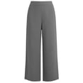 thumbnail image 5 of ClodeEU Women's High Waisted Linen Wide Leg Pants,Casual Elastic Waist Trousers with Pockets Gray,Women's Plus XL, 5 of 8